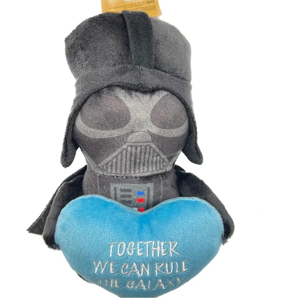Disney Star Wars Darth Vader Valentine Heart Squeaker Dog/Pet Toy 9” Plush